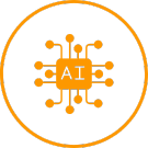 Ikona przedstawiająca sztuczną inteligencję i automatyzację procesów